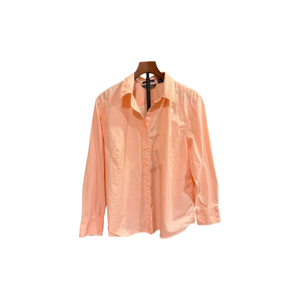 Eddie Bauer Peach 100% Cotton Poplin Button Down Shirt Long Sleeve XXL workwear